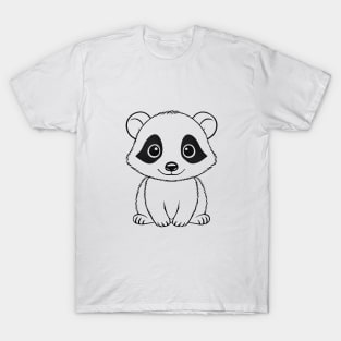 Cute Baby Badger Animal Outline T-Shirt